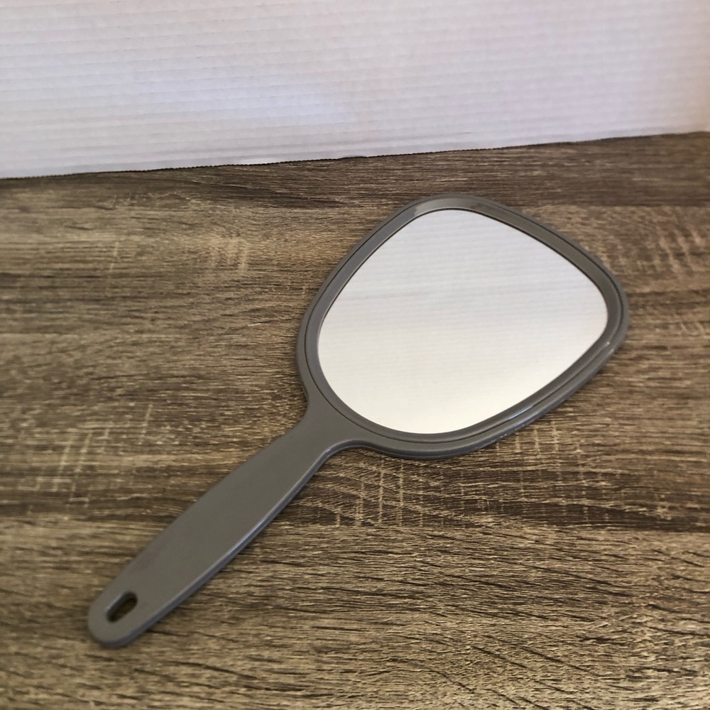 Vtg Gray Handheld Mirror